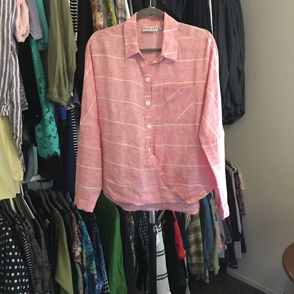 Habitat Oversized Button Down Linen Shirt